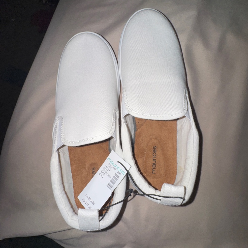 Maurices Classic White Canvas Slip-Ons